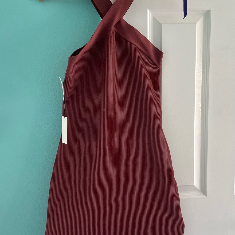 Elegant Burgundy Halter Dress
